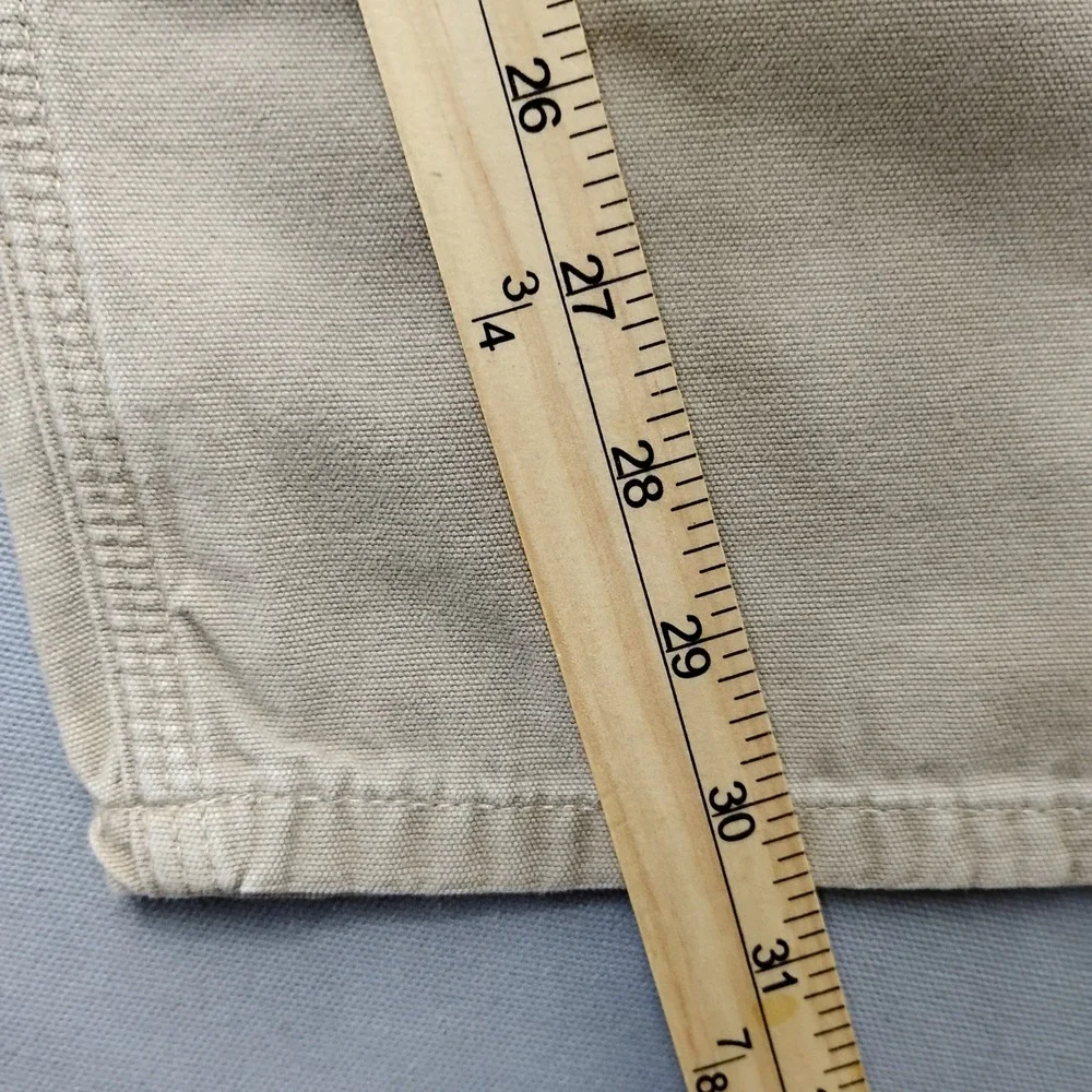 Carhartt B159 Mens 36x30 Loose Fit Canvas Carpenter Pants Khaki Tan Workwear